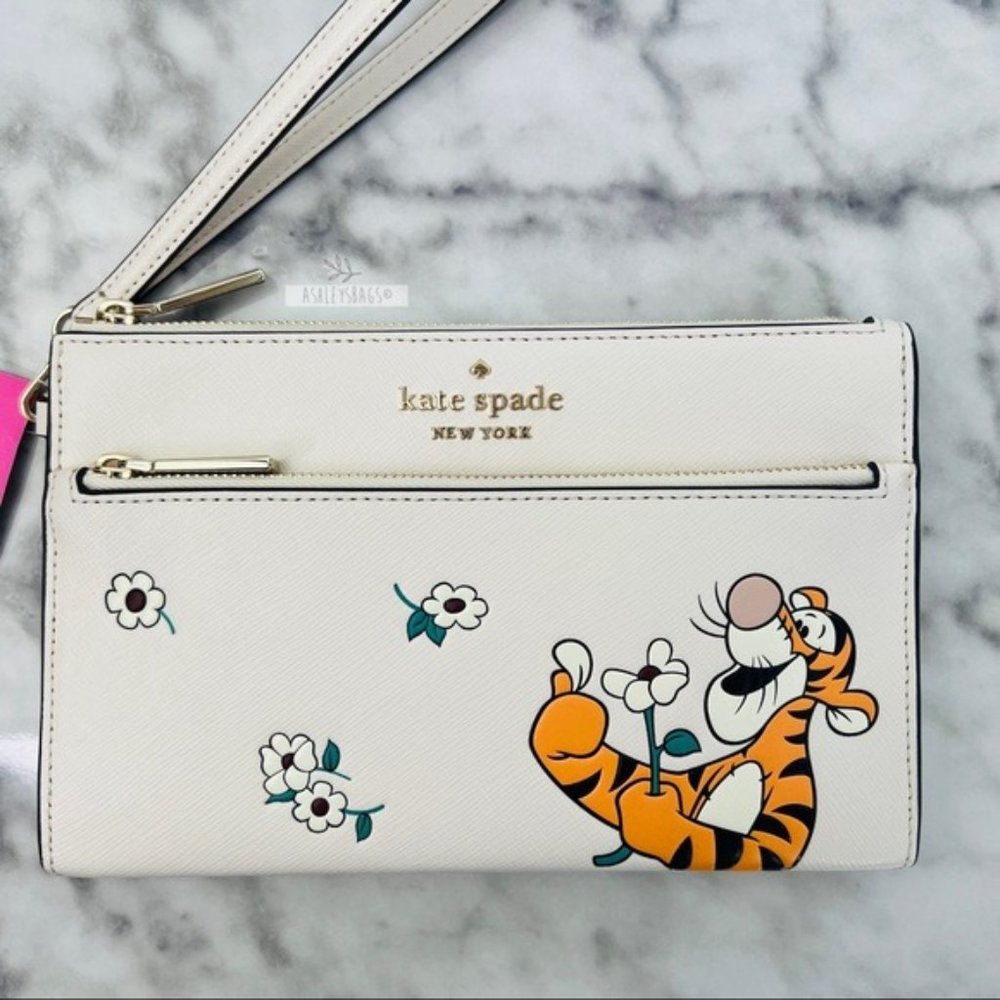 Kate Spade X Disney Tigger Large Wristlet Wallet Clutch - Picture 2 of 13